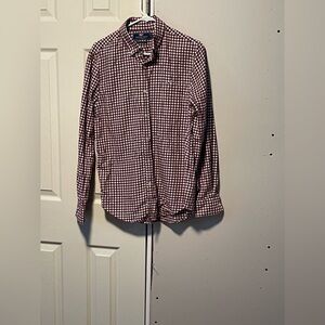 Men, Vineyard Vines, Size Small, burgundy & White. Flannel